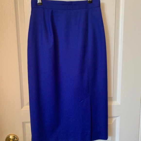 NAVY BLUE VIRGIN WOOL PENCIL SKIRT - SIZE 4/6 - Picture 7 of 15